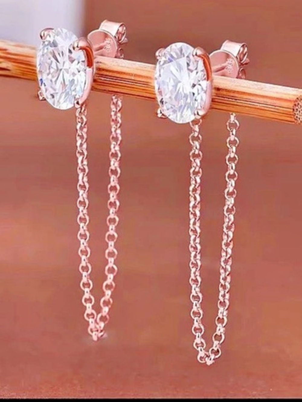 New Rose Gold Drop Earrings